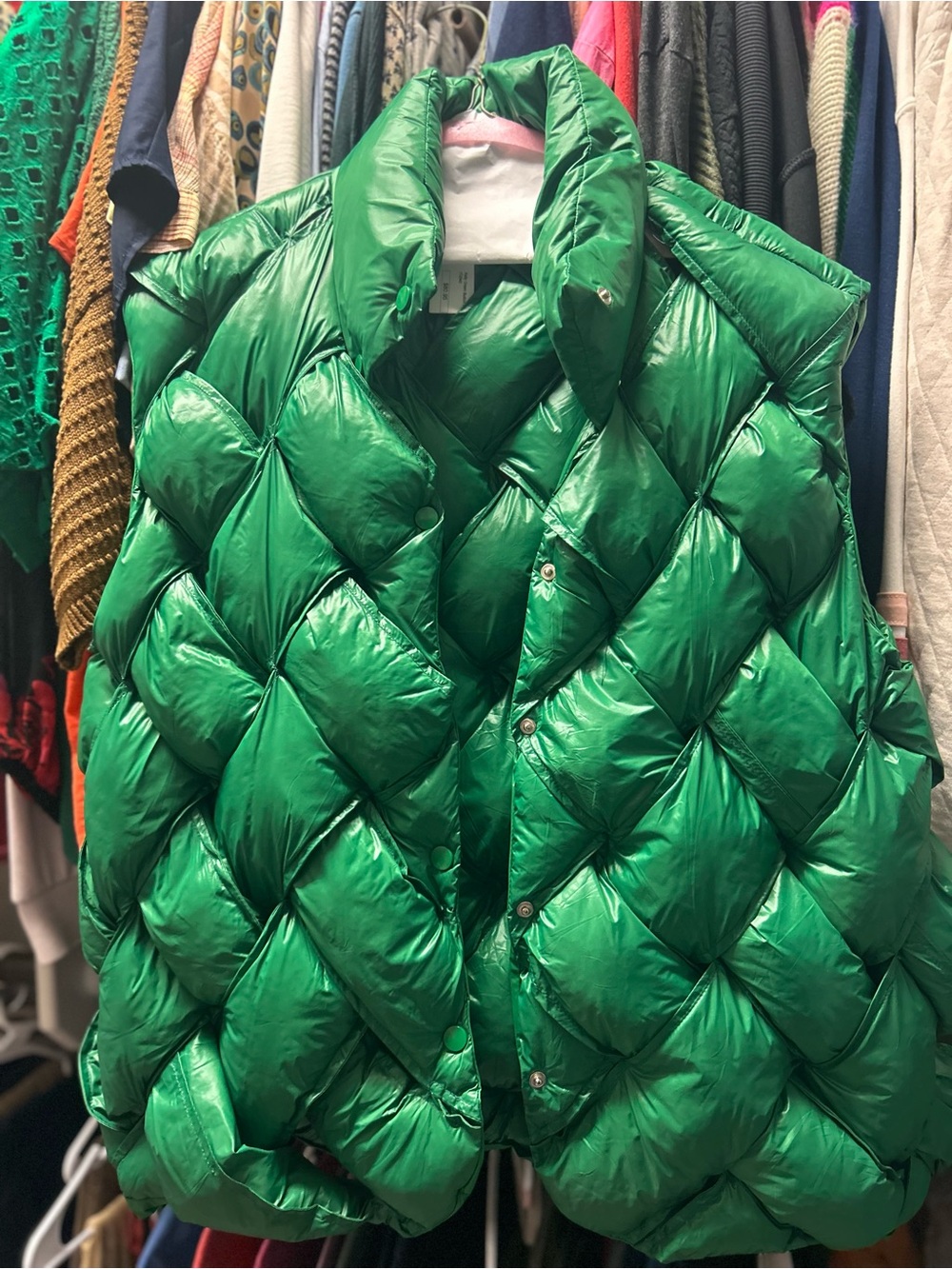 BUCKETLIST Shiny Green Quilted Puffer Vest